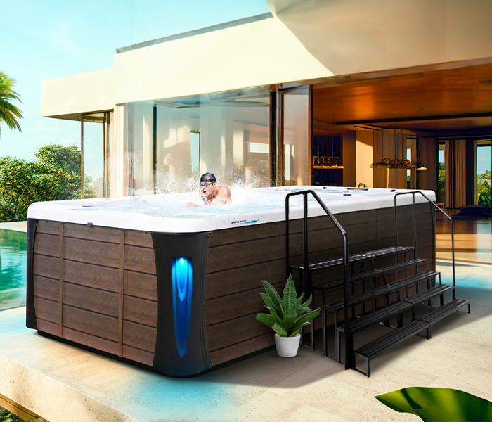 Calspas hot tub being used in a family setting - Irvine